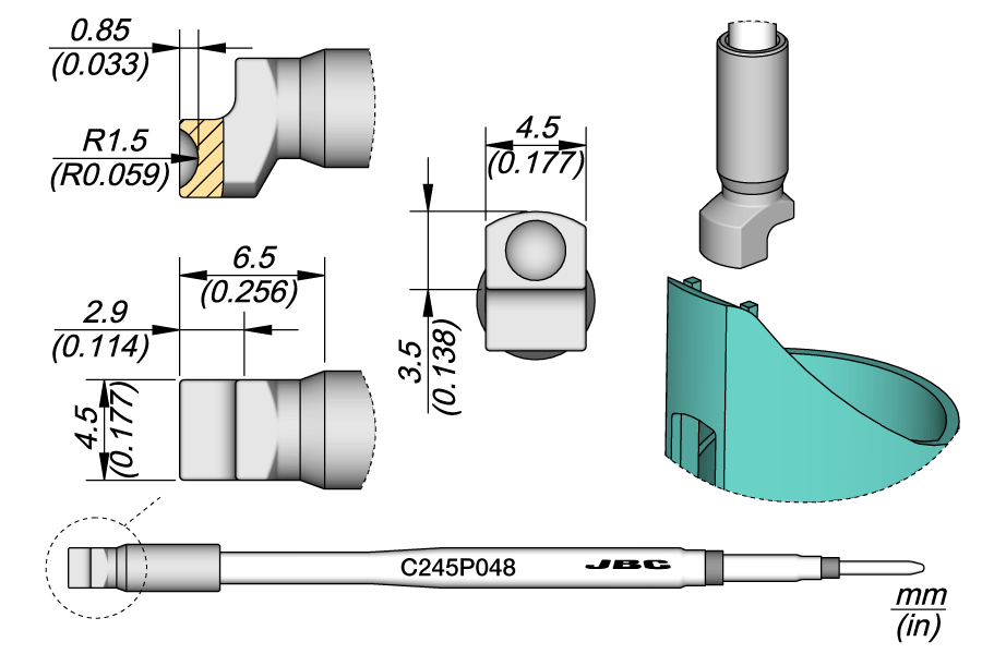 C245P048 - Heat Staking Cartridge Ø 3